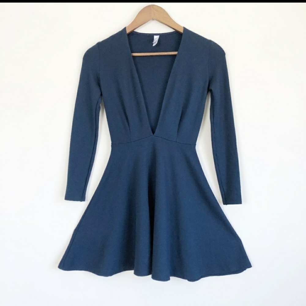 American Apparel Deep V Skater Dress